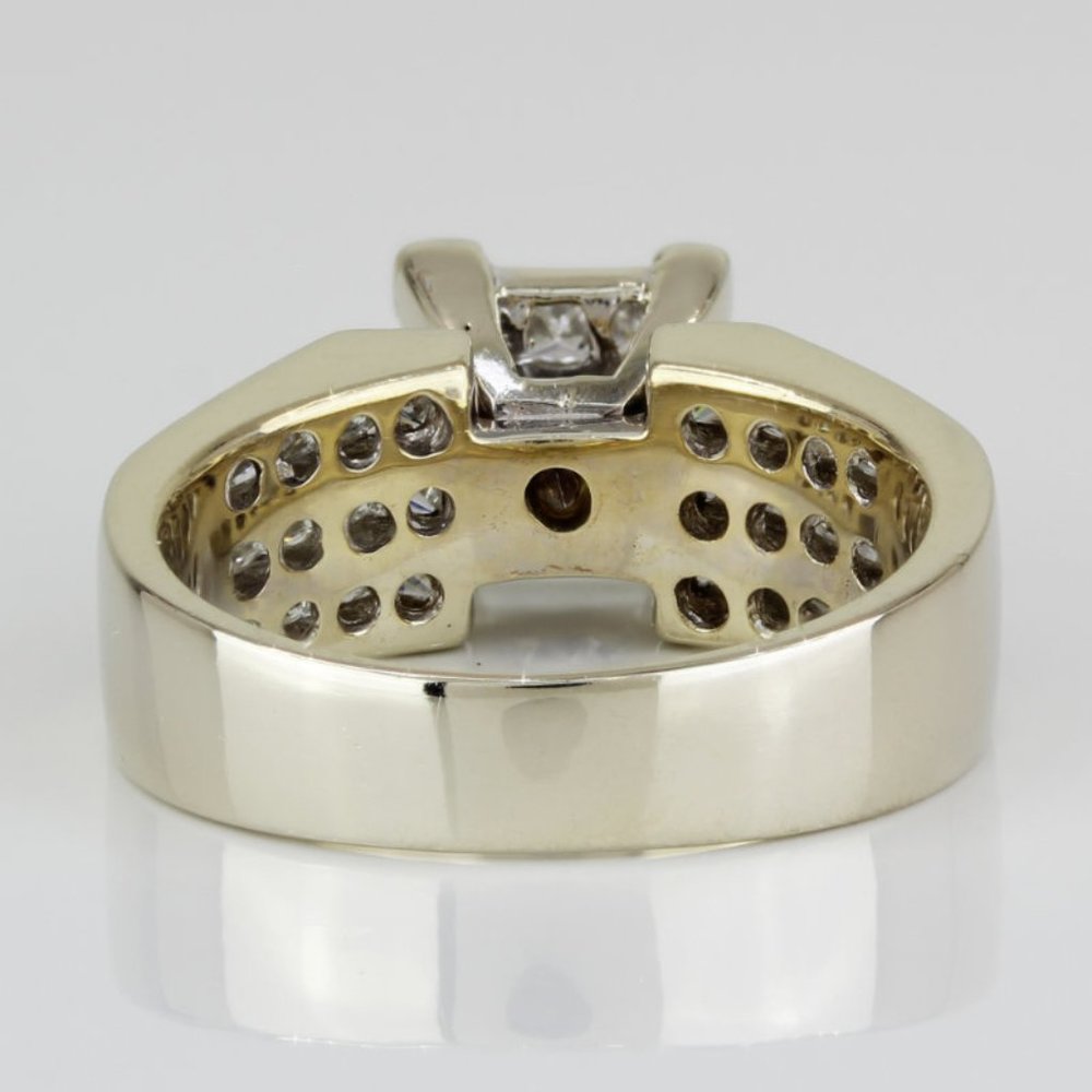 18k Yellow Gold Invisible-Set Princess-Cut Diamond Cocktail / Anniversary Ring - Picture 6 of 6
